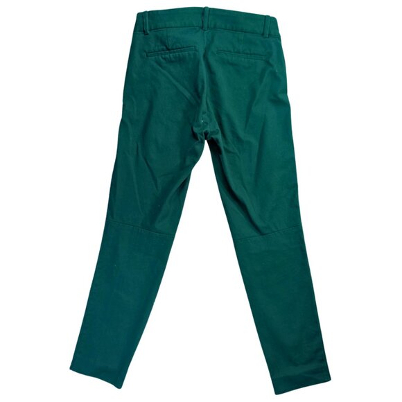 J.Crew 0 Emerald Green Flat Front Ankle Cafe Capri Pants w/Stretch - Picture 3 of 8